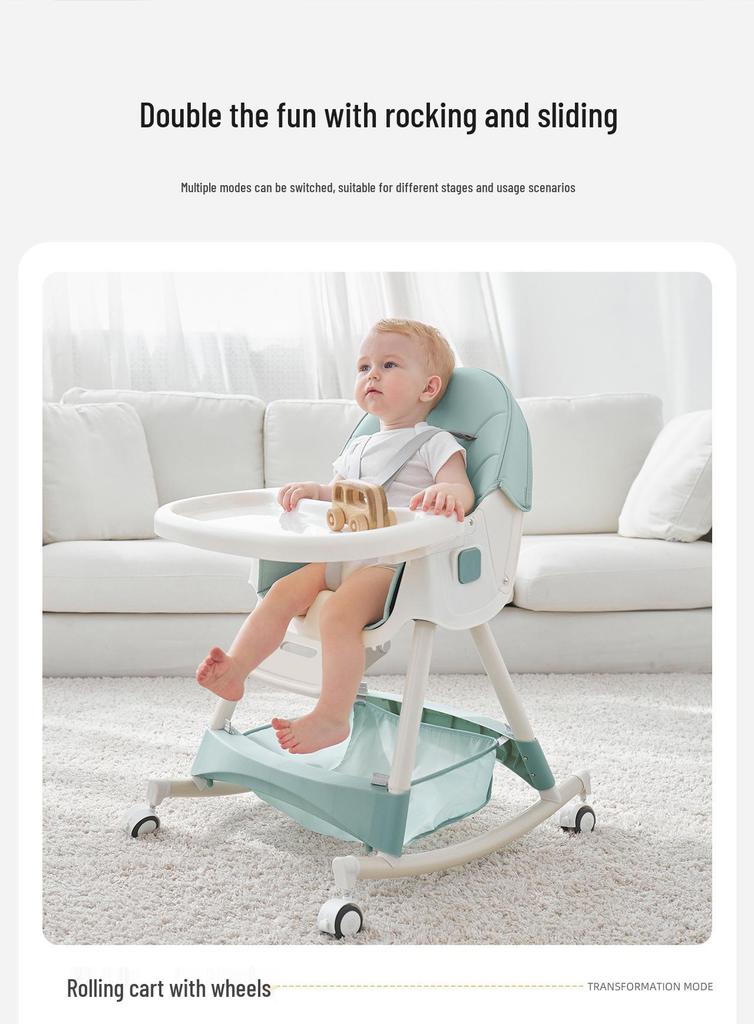 Multifunctional Foldable Baby High Chair for Infants: Convenient Eating and Table Seat