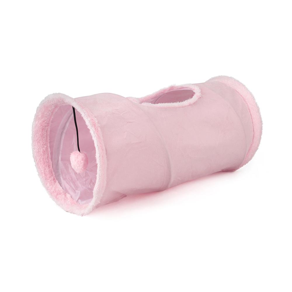 Tunnel Cat Toy Puppy Plush Ball Pet Toy Tent Tunnel Tube Storage Foldable Suede Cat Channel Drill Bucket