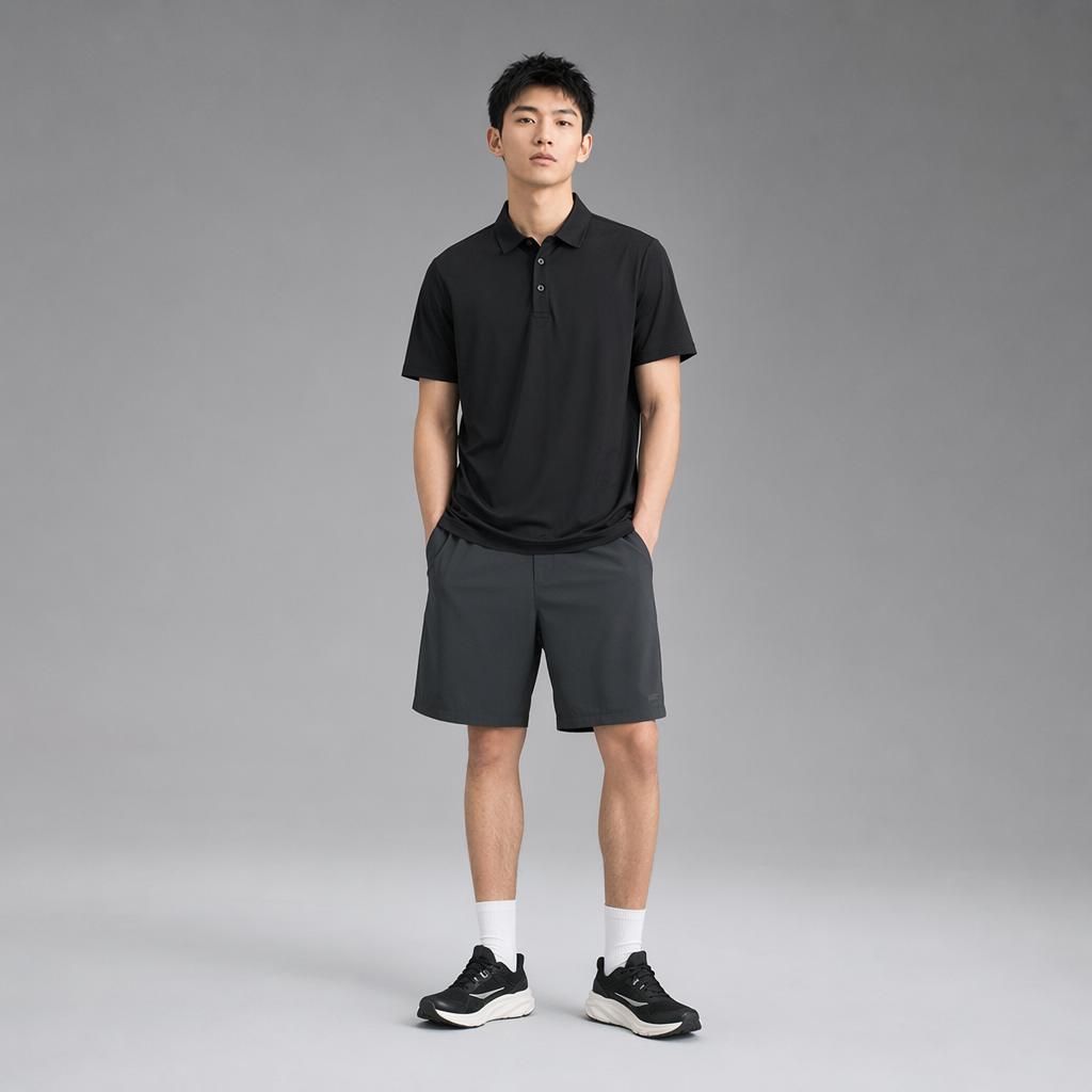 SAUCONY Solid Color Pullover Polo Shirt Men Tops SA2269SP42L-BK001