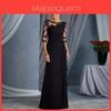 Elegante Abito Estivo in Pizzo a Vita Alta con Scollo Rotondo per Occasioni Speciali