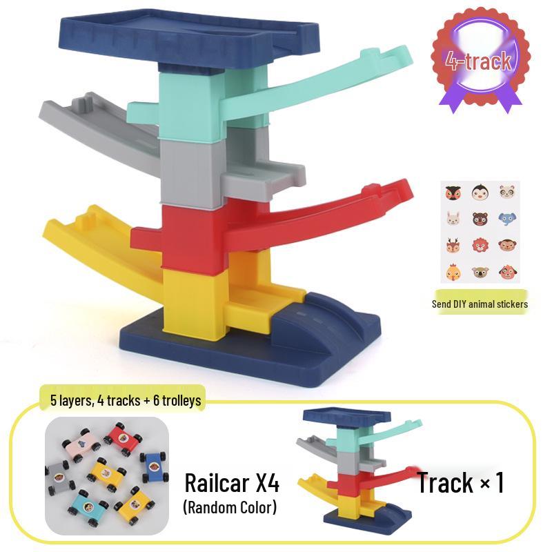 Children's Multi-layer Track & Inertial Car Building Set