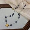 Women's Butterfly Pendant Beaded Necklace Flower Pearl Chain Necklace Y2K Clavicle Chain Choker Necklace Jewelry Gift