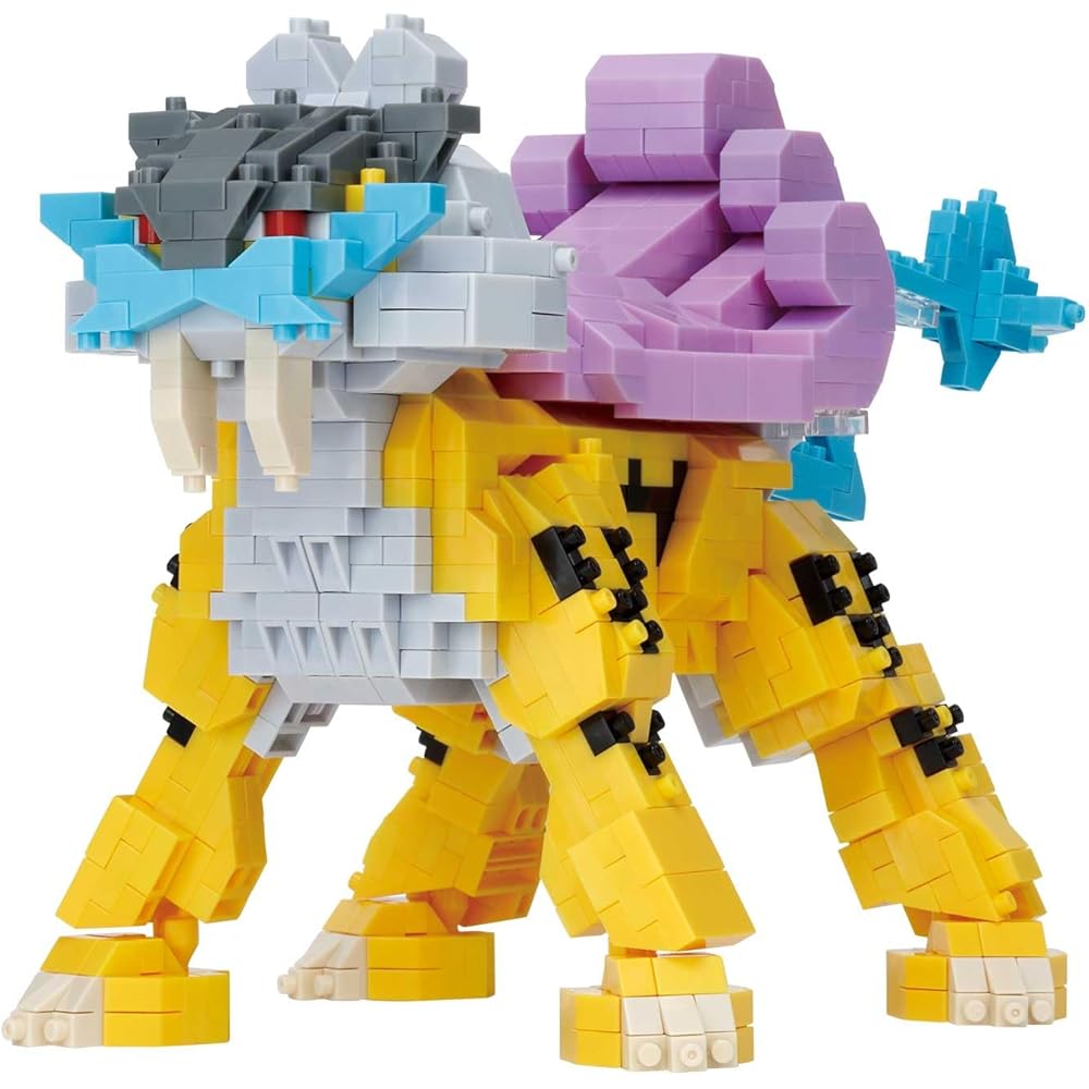 Kawada Nano Block Pocket Monster Raikou Deluxe Edition Building Set 7x28x21cm for Ages 12 and Up