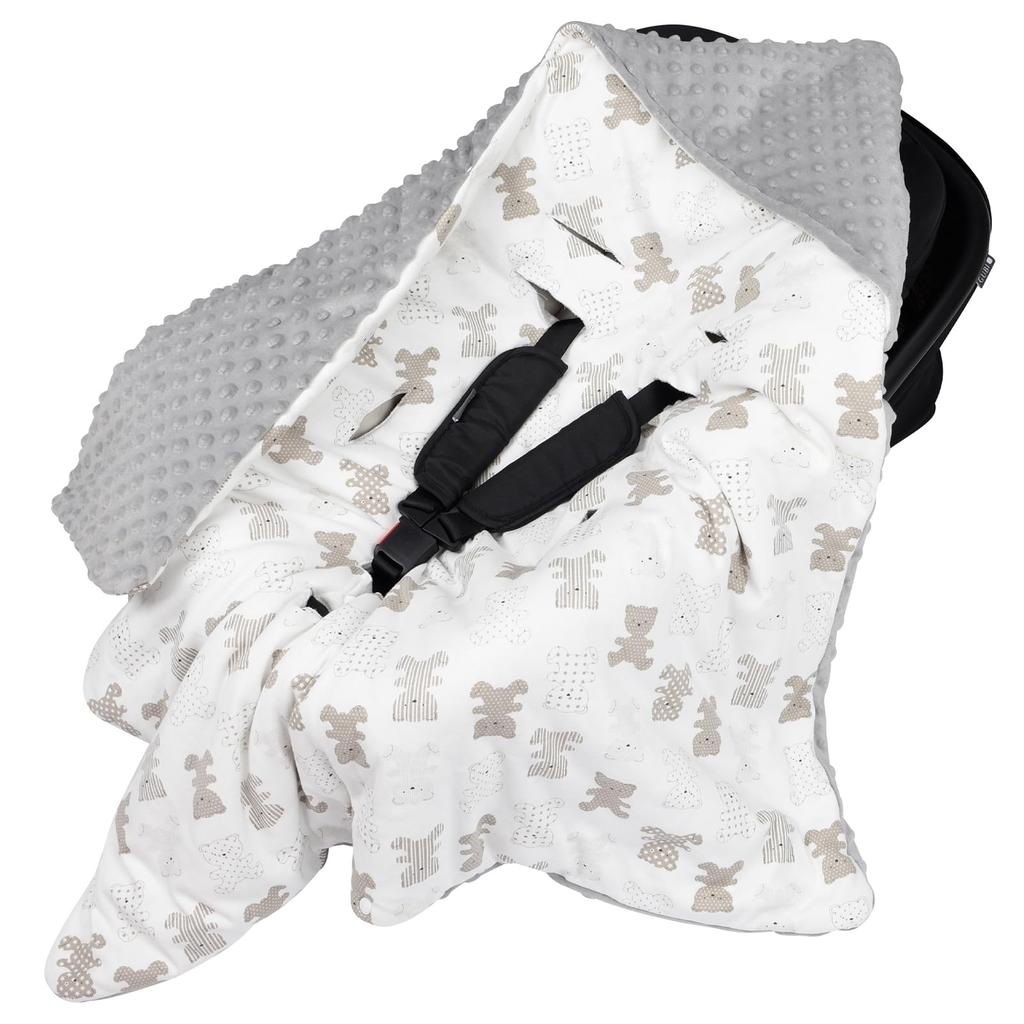 Bebamour Swaddle for Baby Outing Lap Cold Protection Newborns, Supplies, Multi-Purpose Blanket, Blanket, Windbreaker, (Bear)