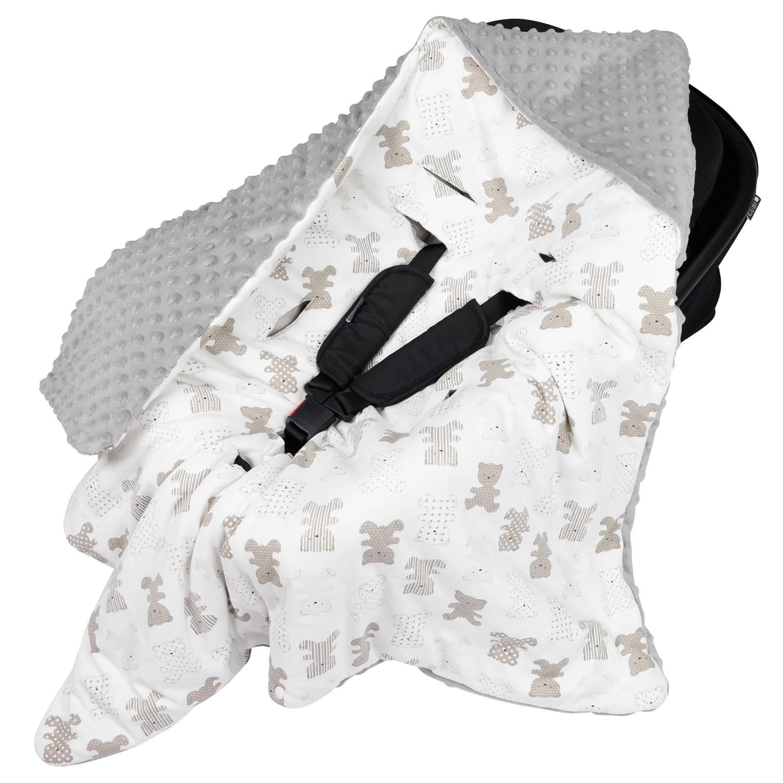 

Bebamour Swaddle for Newborns, Baby Outing Supplies, Multi-Purpose Blanket, Lap Blanket, Windbreaker, Cold Protection (Bear)