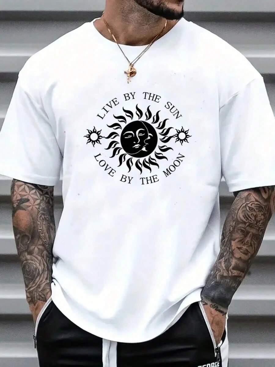 Creative Printed Pattern,Unisex S Casual Crew-Neck T-Shirt M