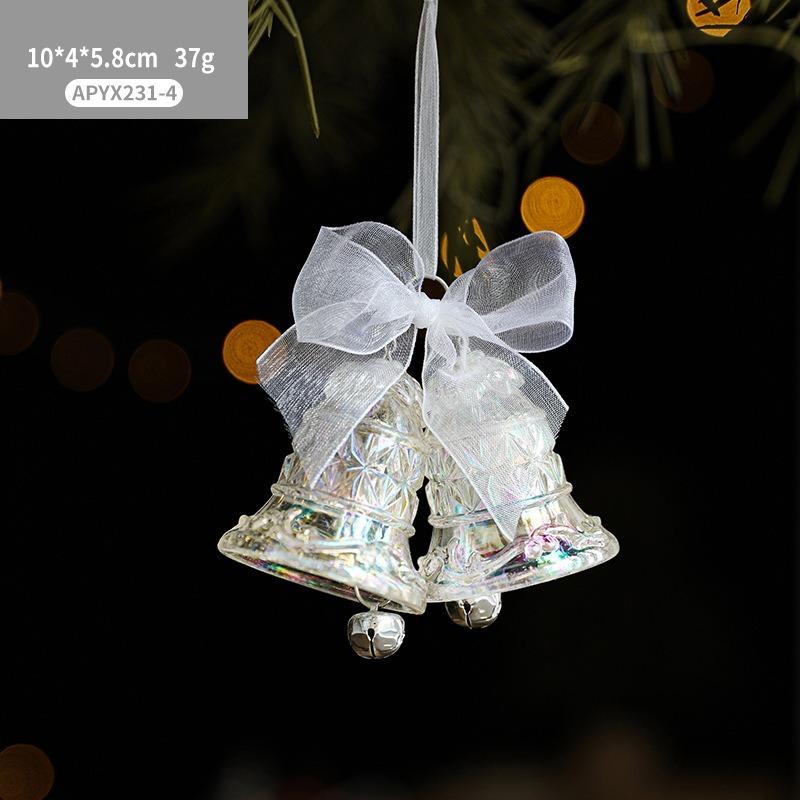 1pc New Christmas Tree Pendant Transparent Pumpkin Car Creative Bells Angel Girl Christmas Acrylic Decoration Supplies