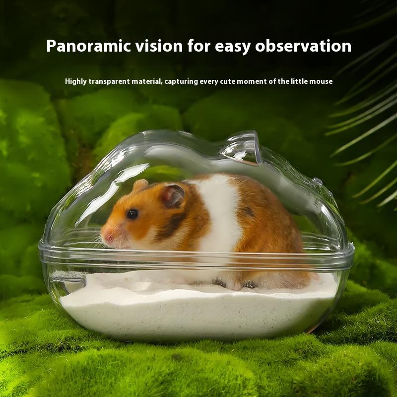 New Transparent Hamster Cage External Bathroom Toilet Sandbox Easy To Cleaning Big Space Removable Bath Small Pet Bath Supplies