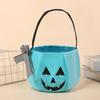 Durable Candy Storage Bag Halloween Pumpkin for Kids, Trick or Treat Tote Eye-catching with Handle, Reusable Snack Bucket Party Favors
