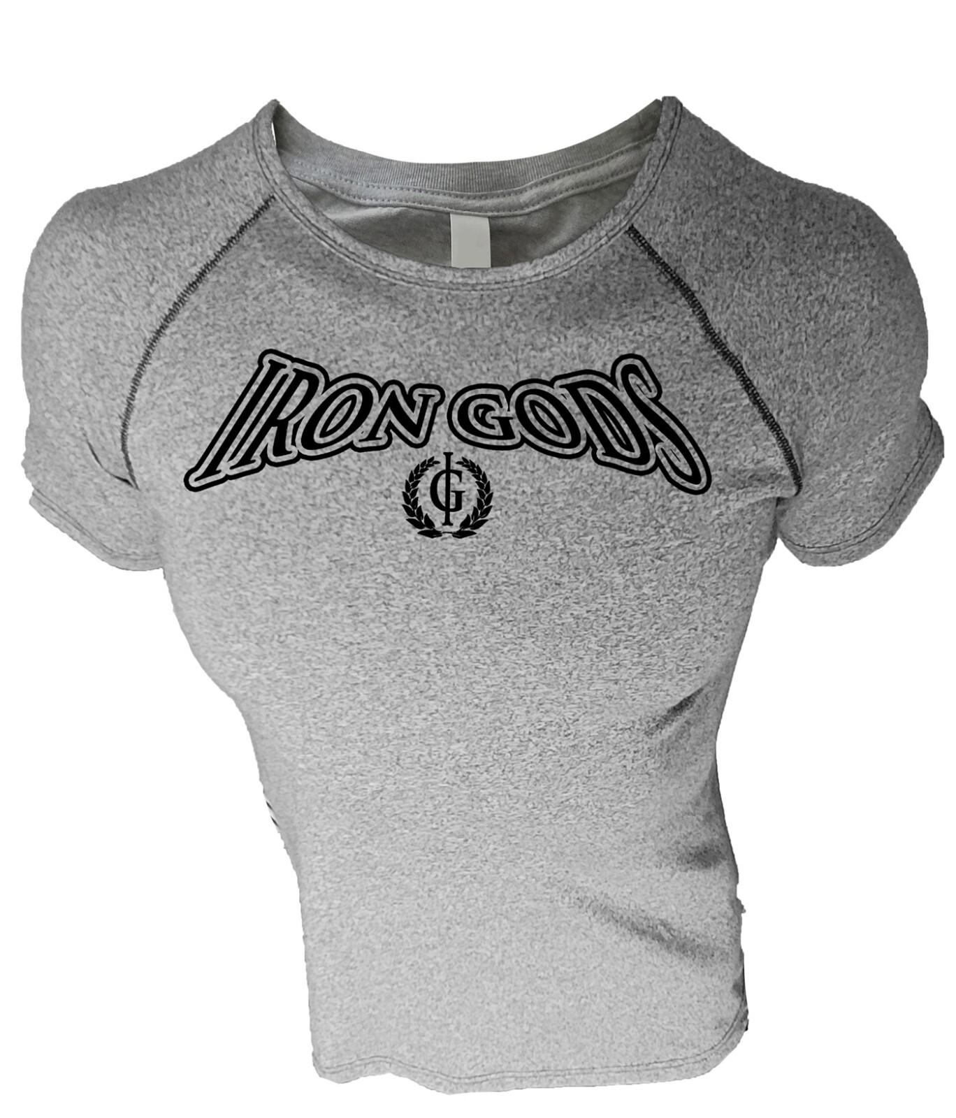 Iron Gods Raglan Logo Workout T-shirt Gym Shirt Bodybuilding Tee Gym Apparel L