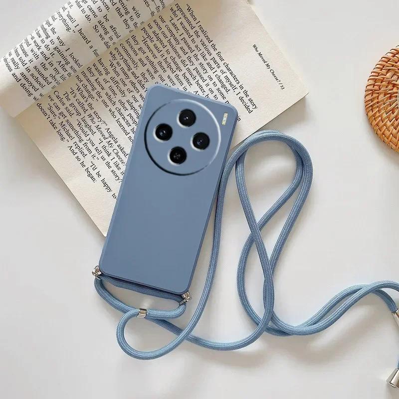 

Для Xiaomi 15 ультра мягкий ремешок через плечо ожерелье цепочка ТПУ чехол для Xiaomi Mi 15ultra 14T 15 Pro POCO M7 X7pro силиконовый чехол for xiaomi 14T Pro серый
