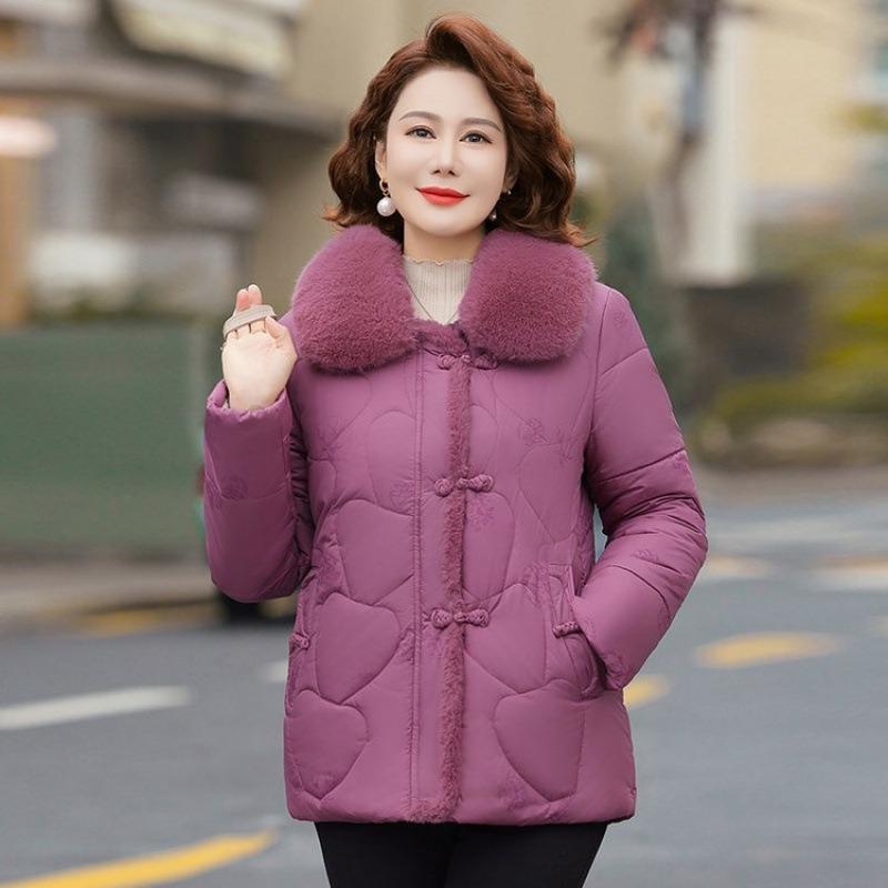 

Женская средняя пуховая хлопковая одежда, зимняя одежда, набитые и утолщенные хлопковые куртки, новые хлопковые куртки для женщин 5XL [recommended 150-80kg] розовый