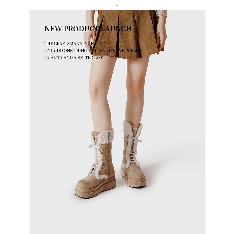 

Зима 2023 Женские универсальные ботинки из овчины с флисовой подкладкой 37 верблюд