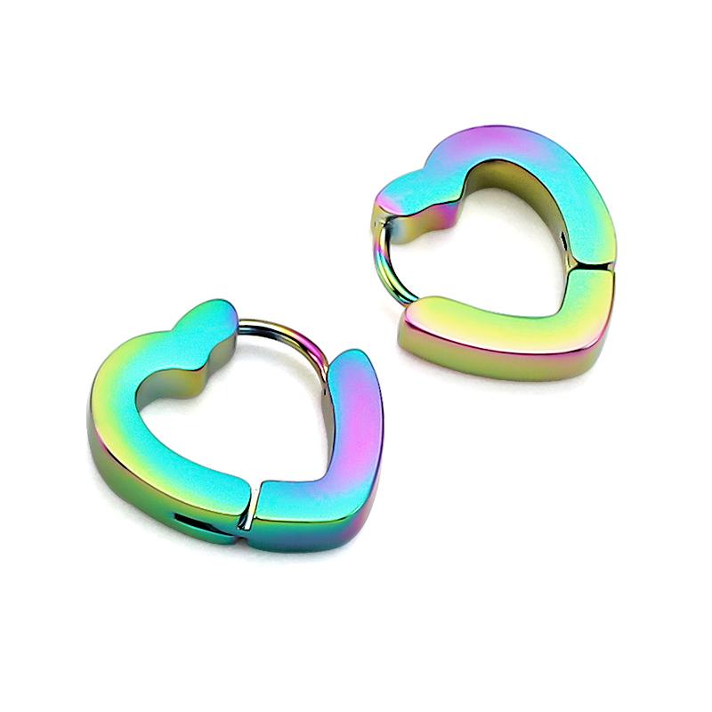 Surgical 316L Stainless Steel Heart Square Rectangular Geometric Stud Earrings For Women Men Boys and Girls Body Piercing Huggie