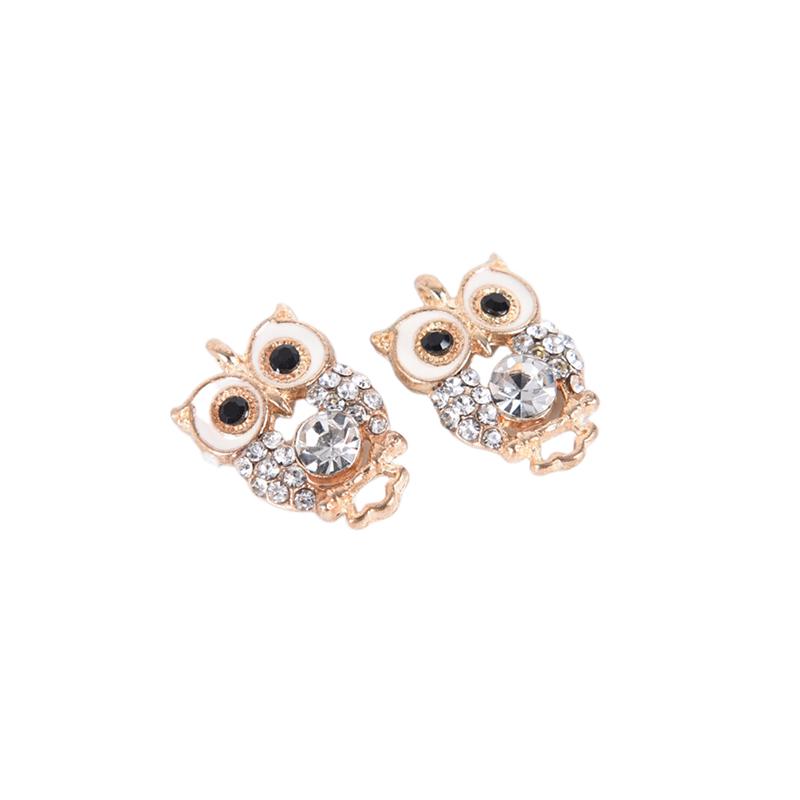 10Pcs   Owl Enamel Charms Pendant Diy Jewelry Craft Findings