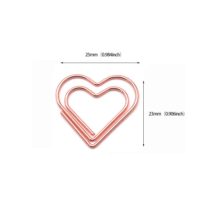 50Pcs Color Love Paper Clip Office Supply Creative Macaron Paper Clip Water Drop Special-shaped Mini Paper Clip