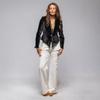Women's Gold Velvet Suit Jacket Short Section Thin A Buckle Slim Spring and Autumn Leisure Suit