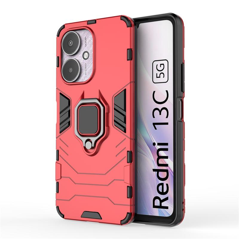 

For Xiaomi Redmi 13C Case Bumper Anti-knock Armor Magnetic Suction Stand Full Back Cover For Redmi 13C Case For Redmi 13C 13 C For Redmi 13C красный