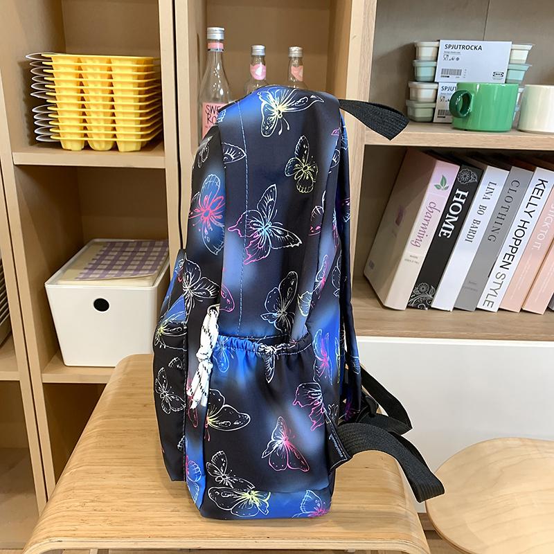 Butterfly Print Backpack Lightweight Backpack Large Capacity Campus Student Schoolbag