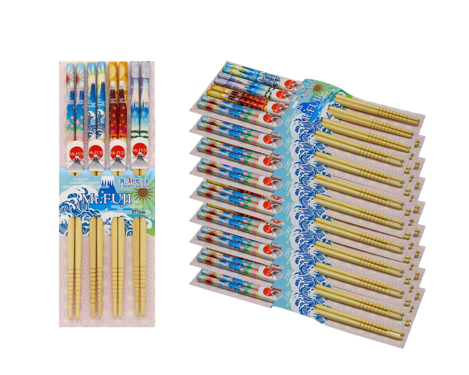 

Castle Enterprise Bamboo Set of 4 x 10 Japanese Souvenir Chopsticks, (Mt. Fuji) Sets,