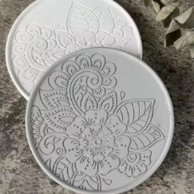 Round Coaster Silicone Mold Epoxy Resin Crystal Mold DIY Coffee Wine Glass Flower Coaster Plaster Concrete Home Decor Crafts
