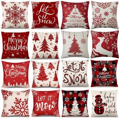New Christmas Pillowcase Elk Snowflakes Festive Decoration Home Sofa Living Room Pillow Cushion
