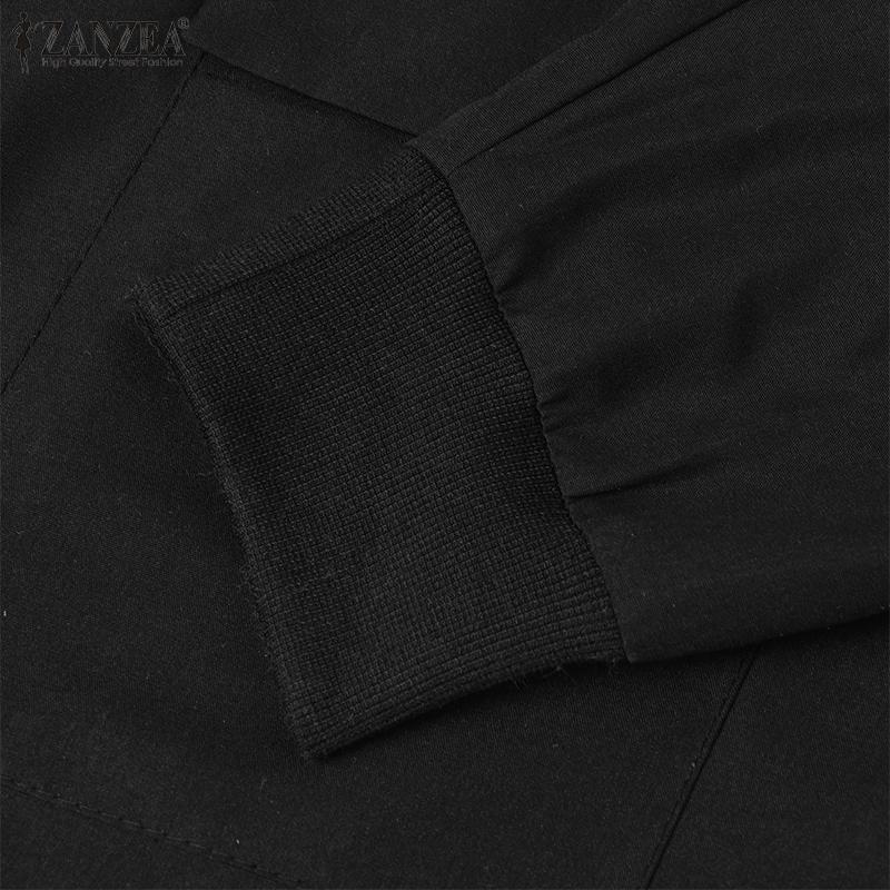 ZANZEA Women Vintage Lapel Long Sleeve Solid Color Loose Jackets