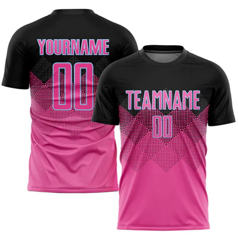 Summer Men Custom Name Football Jersey Street DIY Personality 3D Print Short Sleeve T Shirt Gradient Stripe
