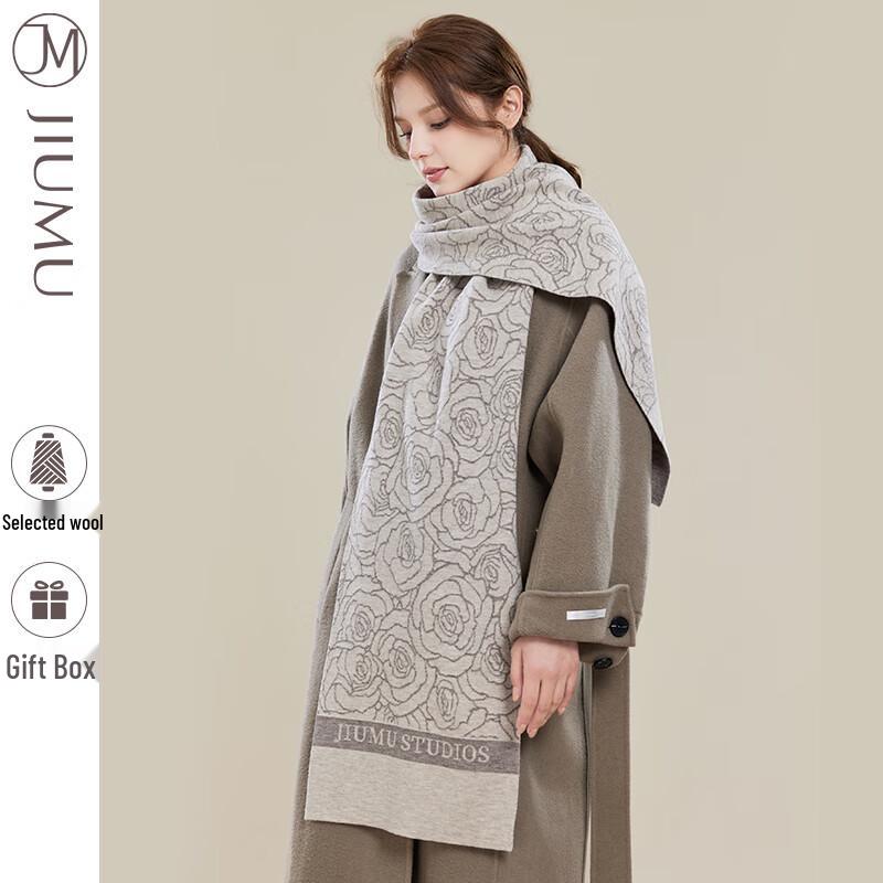 JIUMU Women s Wool Scarf and Shawl Gift Set