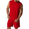 Men's Summer Sleeveless Sports Set: Casual Solid Color Tank Top & Shorts
