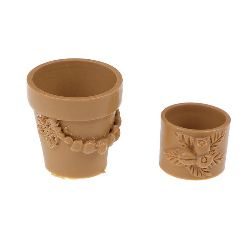 7 Teile/satz 1:12 Miniatur Harz Landschaft Blumentopf Puppenhaus Garten Für Kinder Spielzeug