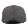 Autumn British Casual Plaid Sealed Beret Men'S And Women'S Sunshade Forward Hat Pure Cotton Cap Custom Hat