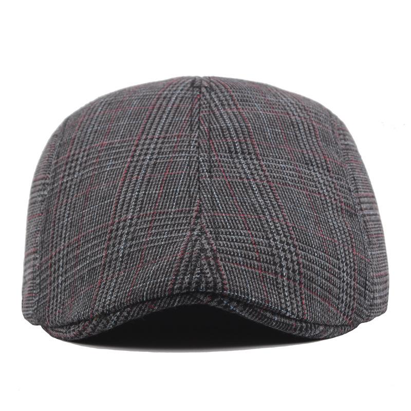 Autumn British Casual Plaid Sealed Beret Men'S And Women'S Sunshade Forward Hat Pure Cotton Cap Custom Hat