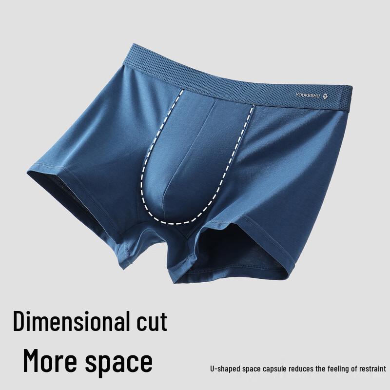 YOUKESHU Men's 10A Antibacterial Modal Boxer Briefs