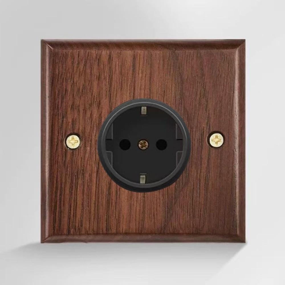 86 Type Wall Light Switch Panel Walnut Wood Brass Lever Wall Switch  Cafe Renovation