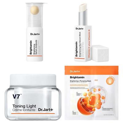 V7 & Brightamin Vitamin Skincare Set – Toning Cream, Brightening Serum, Eye Stick & Mask, Korean