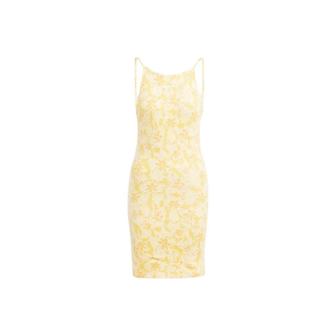 adidas Originals Backless Strapless Sleeveless Dress Yellow M