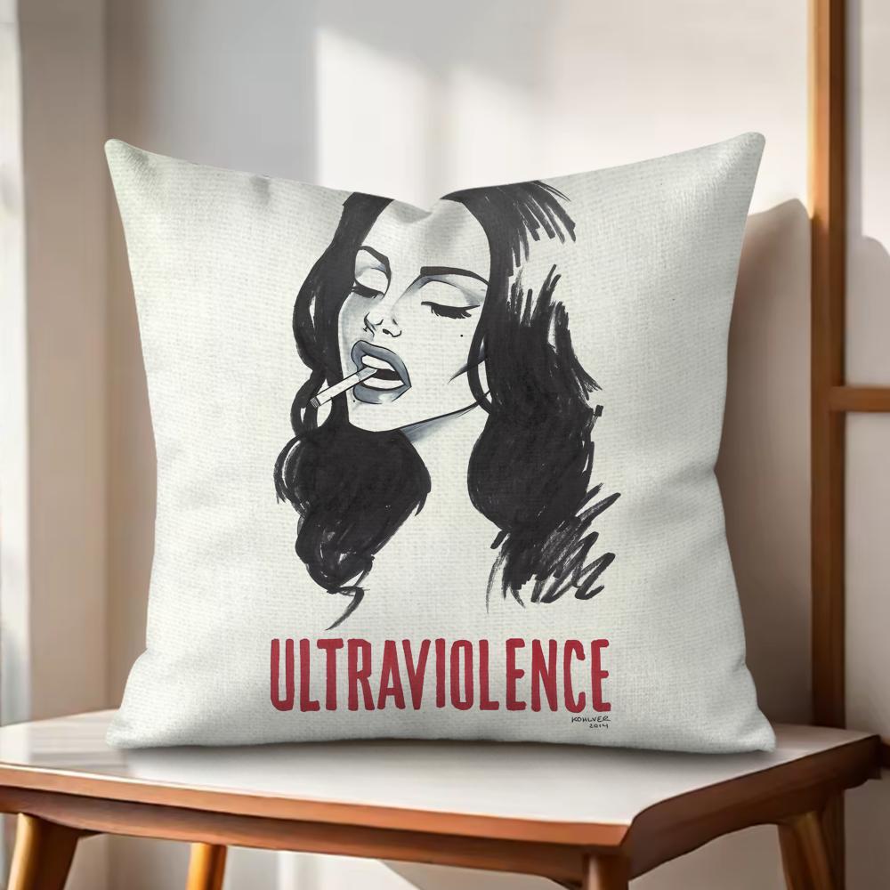 LLana DDel RRey Cushion Cover Natural Linen Organic Fabric DoubleSided Printing Couch Pillow Covers Home Decor