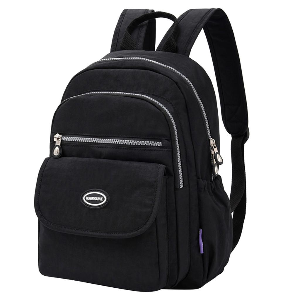 Women's Fashion Solid High Capacity Portability Zipper Student Backpacks