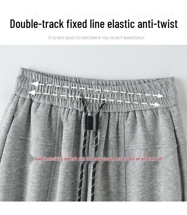 Women's High-Waist Wide-Leg Sweatpants: Autumn/Winter Thickened Velvet Casual Pants