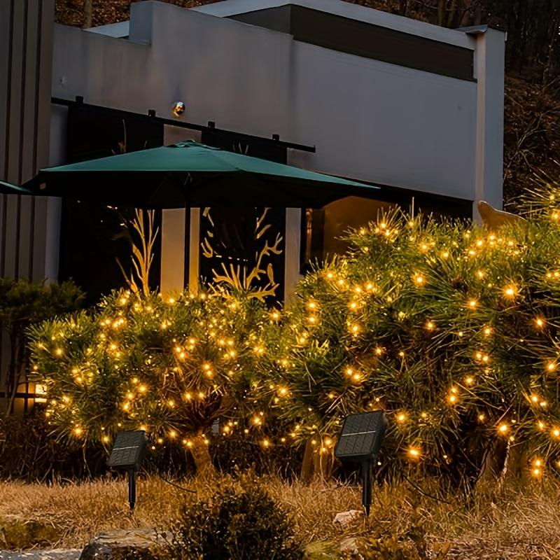 10m Solar Fairy Lights Outdoor Waterproof Solar Bush Christmas Lights Warm White String Light for Gazebo Bush Tree Garden Decor