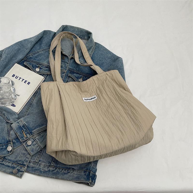 Casual Versatile Lazy Wind Tote Bag 2025 New Niche Simple Korean Large-capacity Student Commuting Shoulder Bag