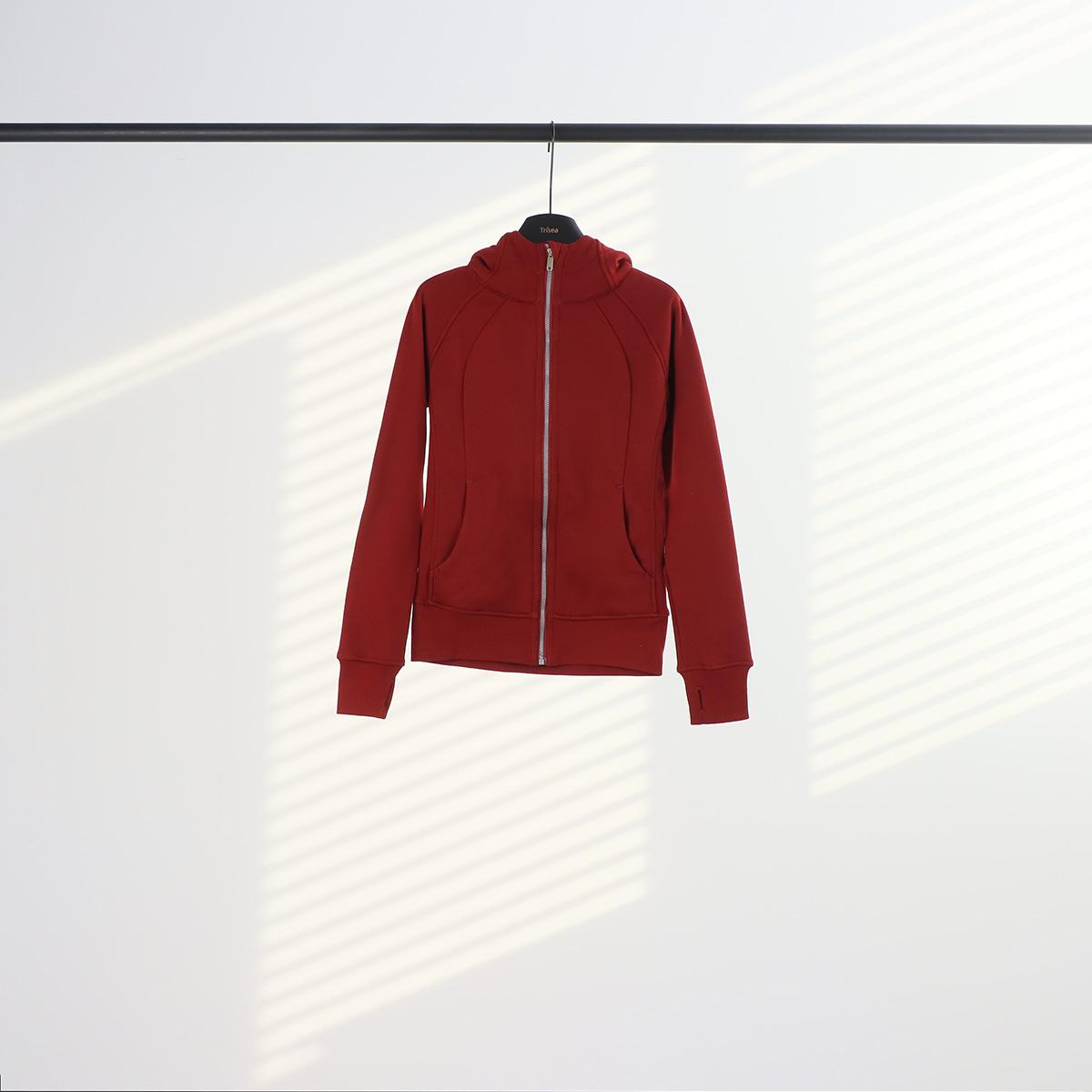 Women s Fleece Lined Slim Fit Hooded Cardigan Sweatshirt for Autumn/Winter L