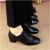 Coarse Heel Single Shoes Women's Autumn New Versatile Soft Sole Fashion Women's Shoes Medium Heel Leather Shoes Women