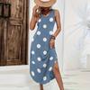 Maxi Abito Casual da Donna a Pois Senza Maniche con Vestibilità Larga per l'Estate