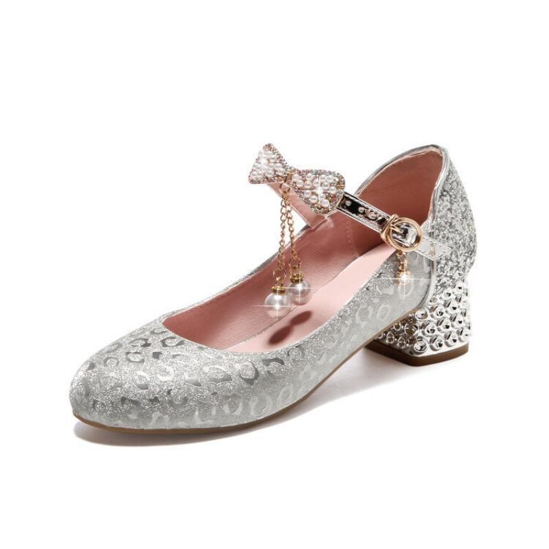 Summer children's sandals women's new student high-heeled princess shoes solid color rubber sole bag head medium and older children's girls' sandals
