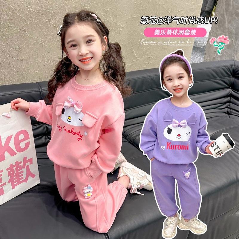 Girls Spring Autumn Fashion Sweatshirt And Pants Set Cute Baby Kids Casual Sporty Two Piece Outfit