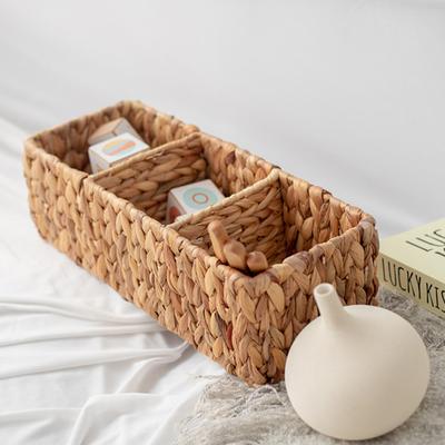 Panier en osier Panier tressé divisé Écologique Sans odeur Compact Polyvalent Organisateur de tiroir de bureau