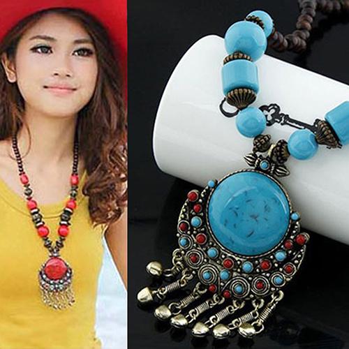 Women Vintage Bohemia Style Pendant Long Chain Sweater Necklace Jewelry Charm MIT
