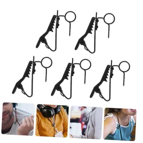 HOLIDYOYO Lavalier Mic, 5-Piece Set, Easy-to-Install Microphone Holder for Audio Recording, Microphone Mounting Clip, Supports Recording and Live Stre